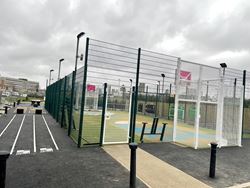 The updated Silwood Park with a colourful sports court in the playground