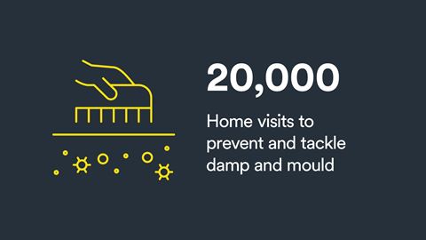 Infographic: 20,000 home visits to prevent and tackle damp and mould